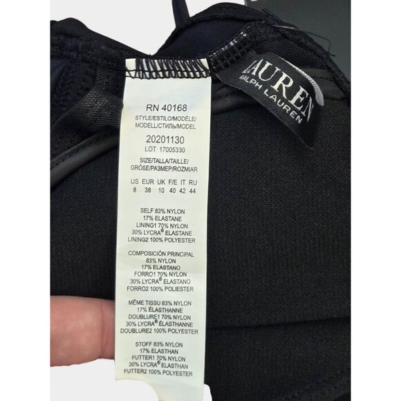 LAUREN RALPH LAUREN Twist Front Double Strap Bikini Top Black NWT - Picture 8 of 8